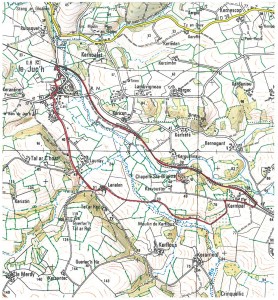 Carte des circuits de randonnée du Juch