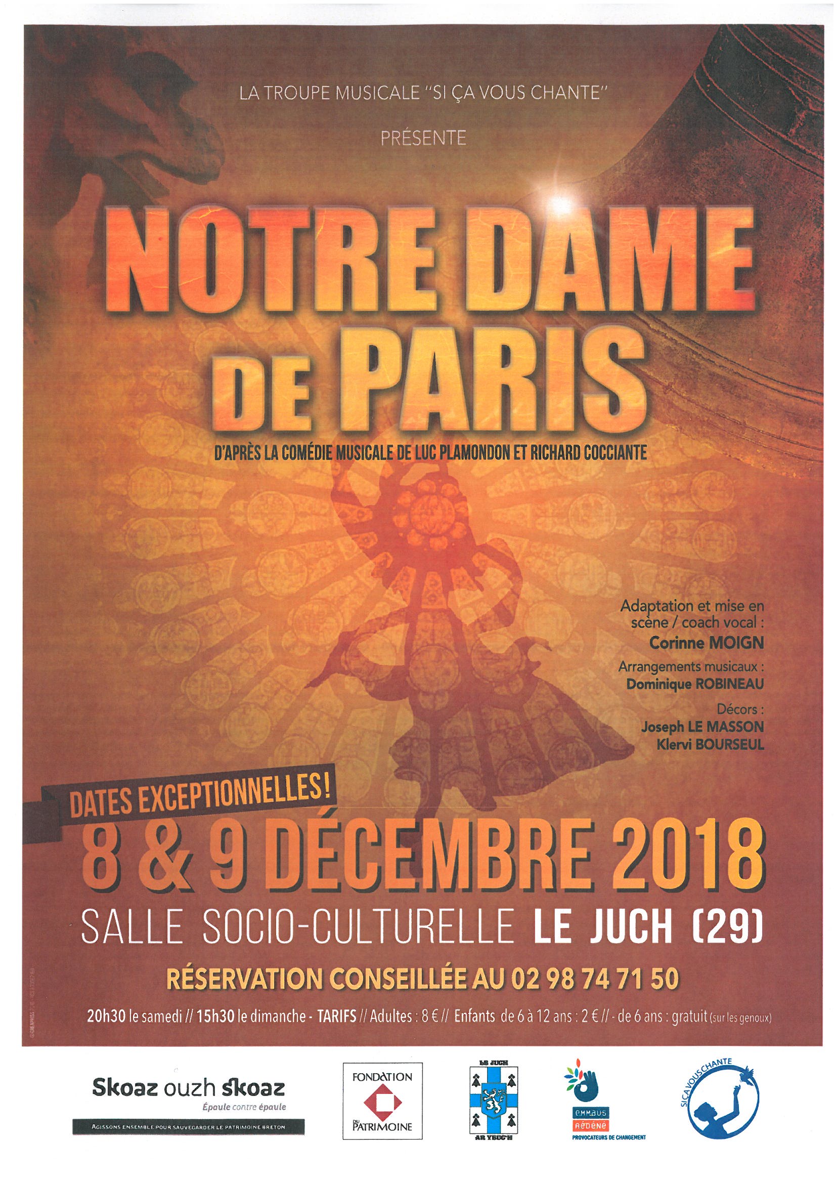 COMEDIE MUSICALE NOTRE DAME DE PARIS LES 8 ET 9 DECEMBRE - Commune du