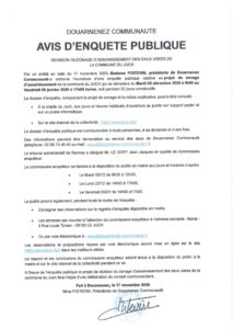 AVIS D&rsquo;ENQUÊTE PUBLIQUE – ZONAGE ASSAINISSEMENT LE JUCH